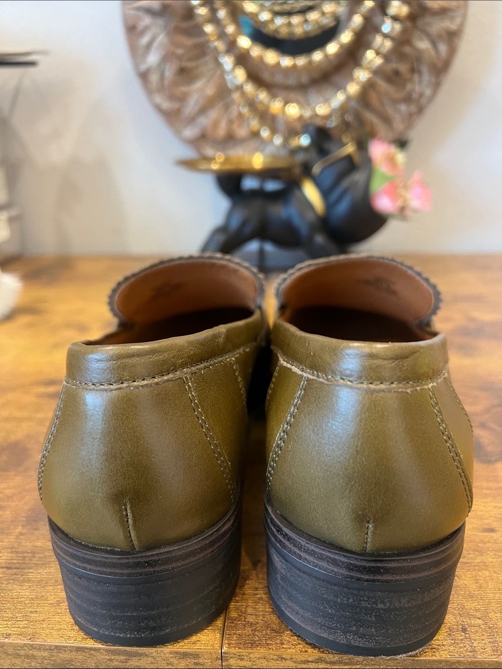 Lucky Brand Floriss Olive Green Penny Loafers - Picture 4 of 8